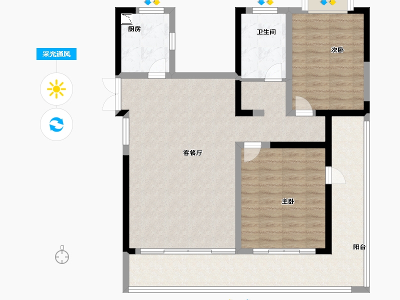 青海省-海南藏族自治州-观澜湖上东区Ⅱ区-96.80-户型库-采光通风