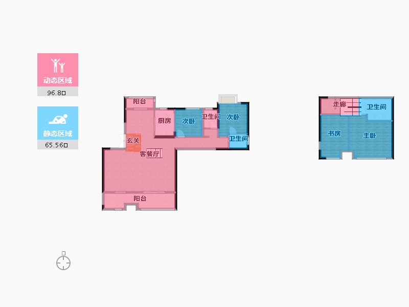 湖南省-长沙市-润和湘江天地-145.73-户型库-动静分区