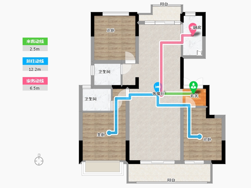 湖南省-长沙市-和泓桃李春风-90.99-户型库-动静线