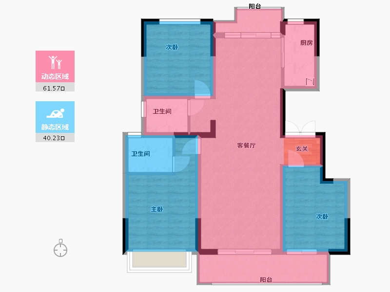 湖南省-长沙市-和泓桃李春风-90.99-户型库-动静分区