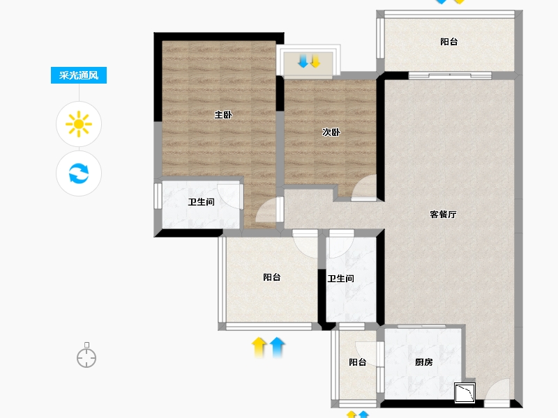 广西壮族自治区-玉林市-玉林奥园康城-96.00-户型库-采光通风