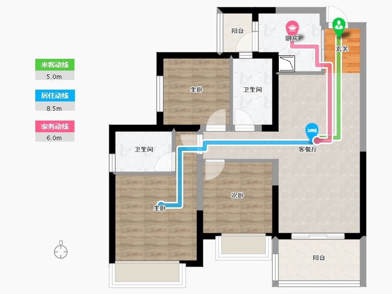 四川省-成都市-中海万锦熙岸二期-75.83-户型库-动静线