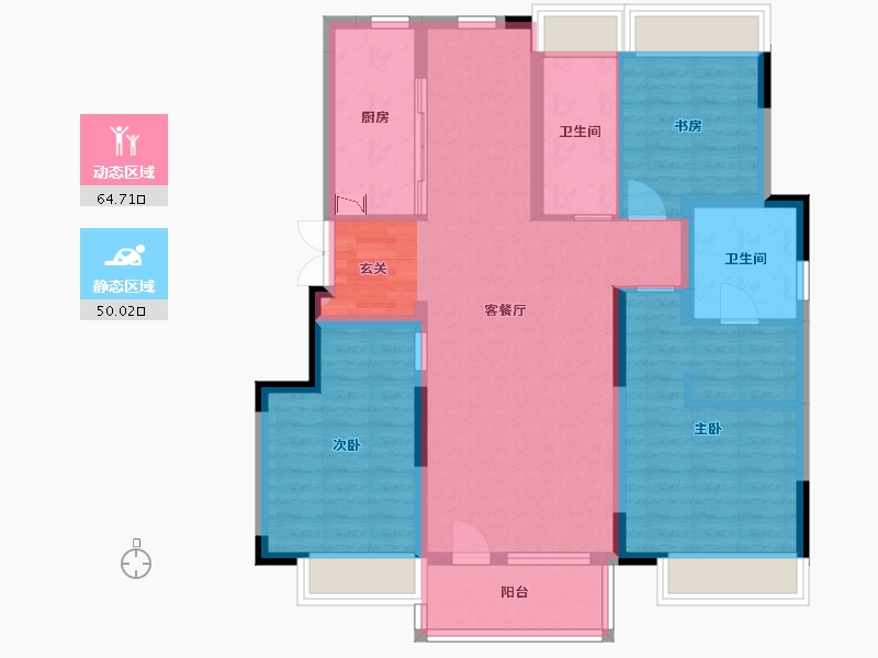 吉林省-长春市-华润置地长安里-102.21-户型库-动静分区