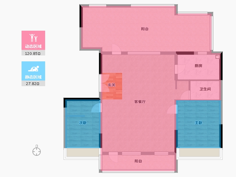 吉林省-长春市-金地江山�L�A-135.67-户型库-动静分区