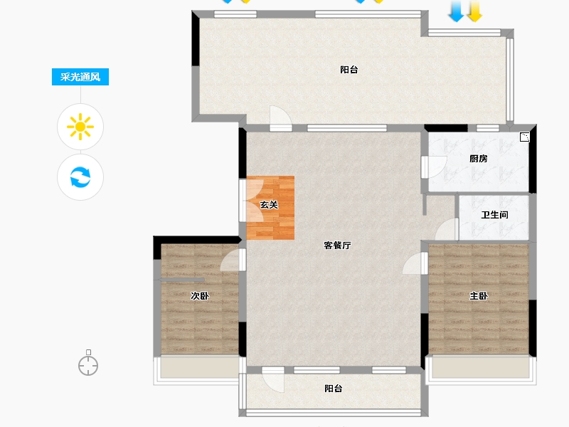 吉林省-长春市-金地江山�L�A-135.67-户型库-采光通风