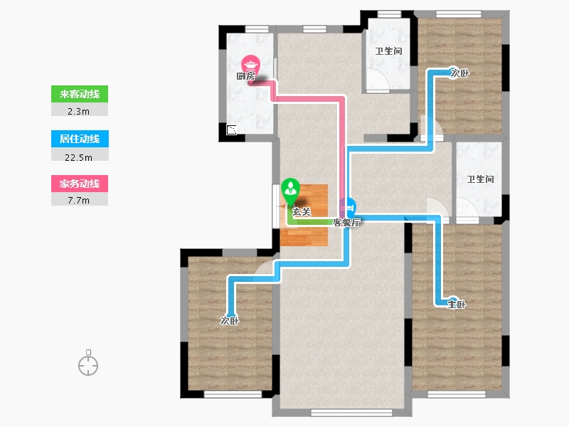 吉林省-长春市-中顺碧水园-112.06-户型库-动静线