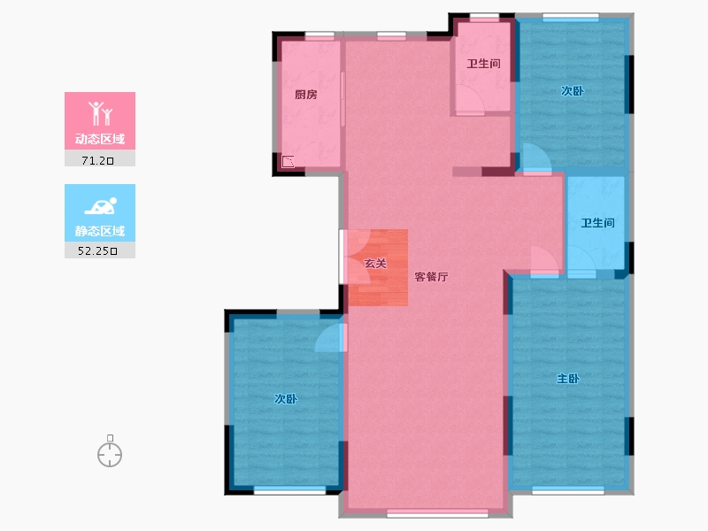 吉林省-长春市-中顺碧水园-112.06-户型库-动静分区