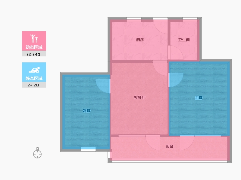 上海-上海市-宜川五村-51.82-户型库-动静分区