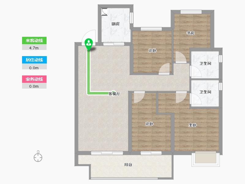 湖南省-长沙市-弘阳时光里-94.46-户型库-动静线