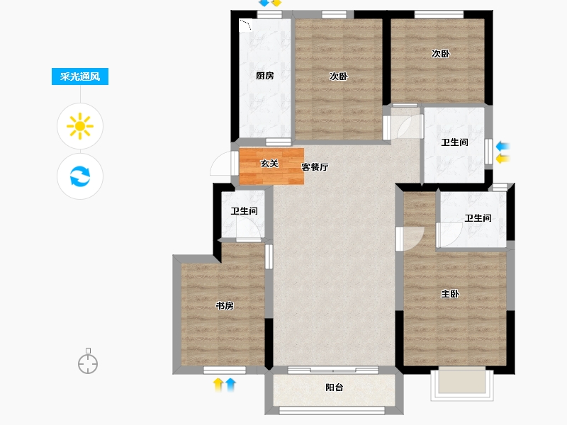 天津-天津市-中建新丽壹号-92.01-户型库-采光通风