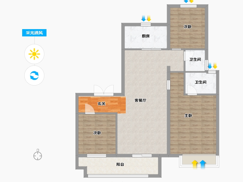 山东省-临沂市-府佑书院-101.58-户型库-采光通风