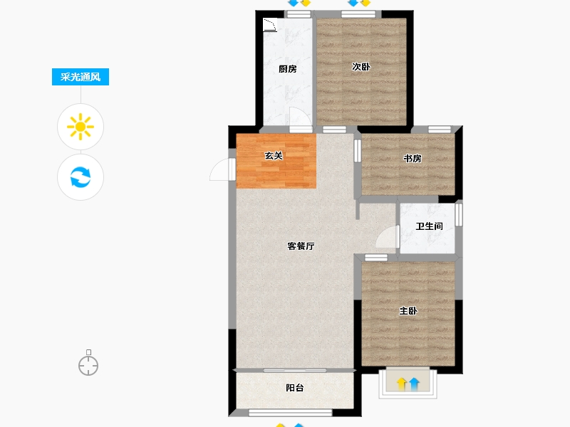 天津-天津市-中交香颂-80.81-户型库-采光通风