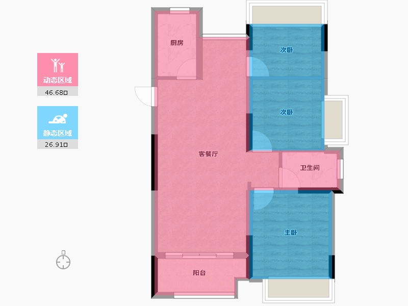 湖南省-郴州市-恒隆国际-65.67-户型库-动静分区