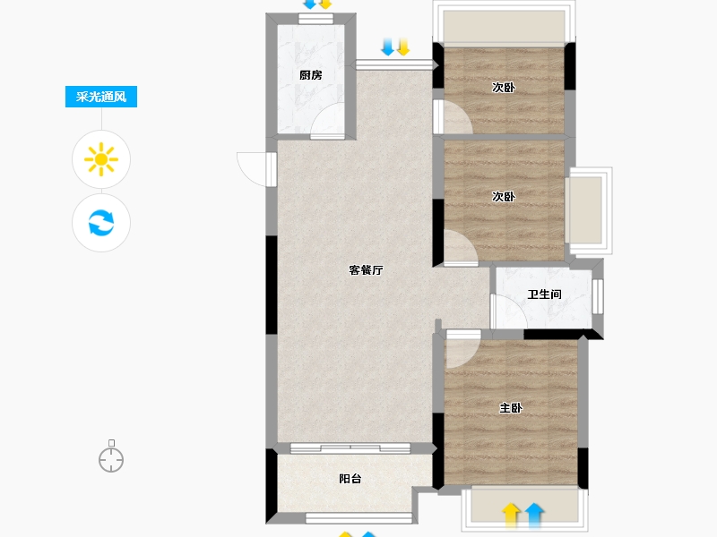 湖南省-郴州市-恒隆国际-65.67-户型库-采光通风