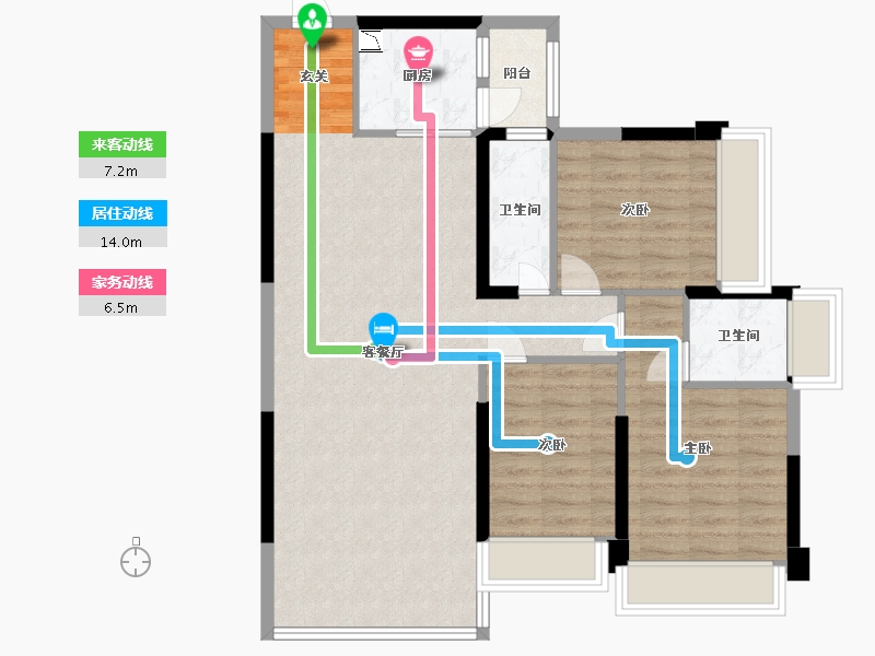 广东省-江门市-御锦世家花园-91.34-户型库-动静线