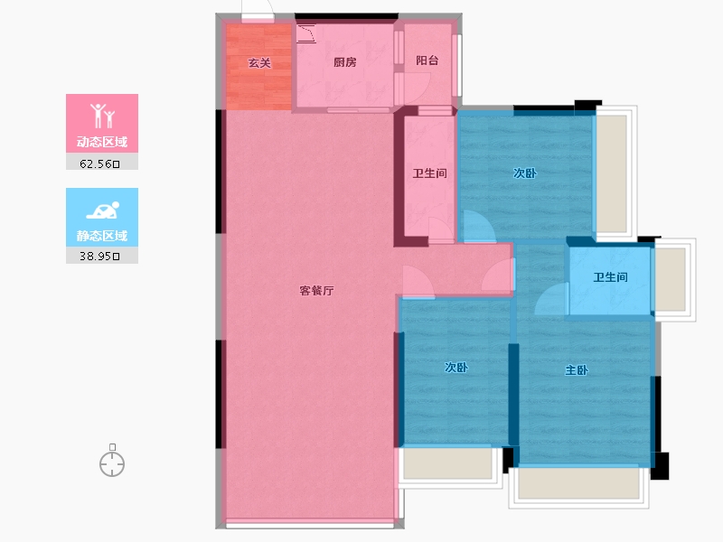 广东省-江门市-御锦世家花园-91.34-户型库-动静分区