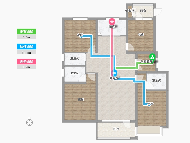 河北省-沧州市-荣盛名邸-113.90-户型库-动静线