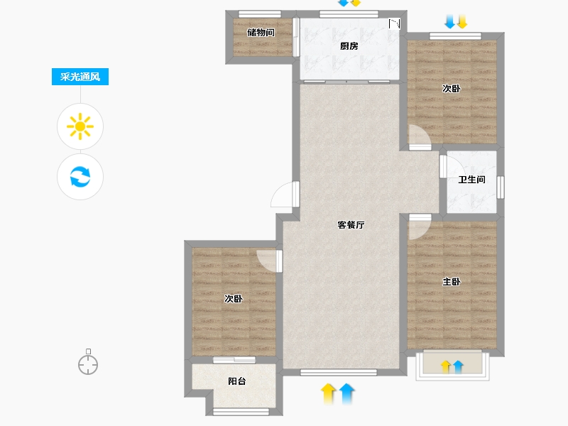 山东省-潍坊市-青云瑞景园-97.01-户型库-采光通风