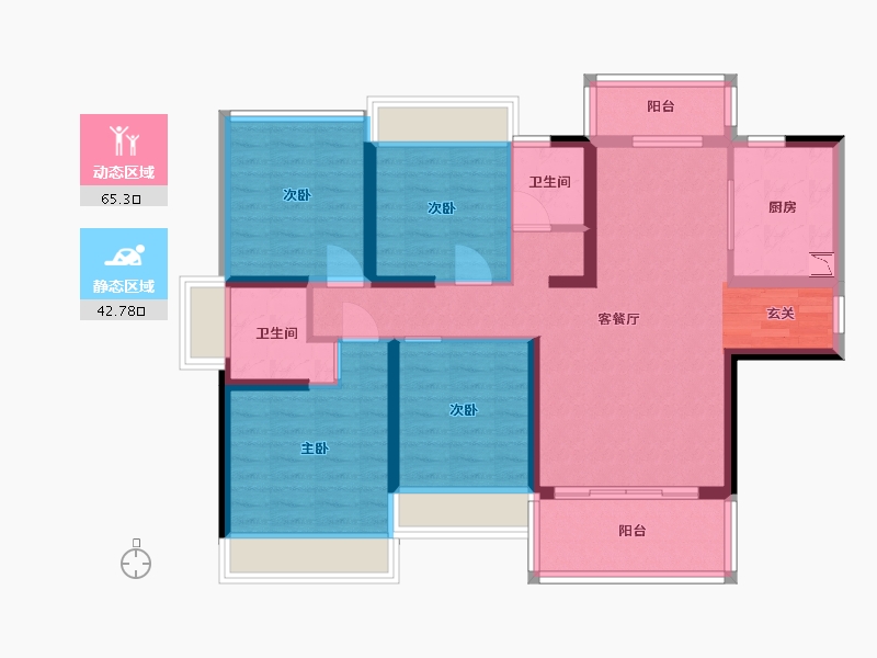 广东省-江门市-博富名苑-95.36-户型库-动静分区