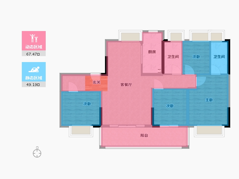 江西省-九江市-碧桂园・九��山-104.80-户型库-动静分区