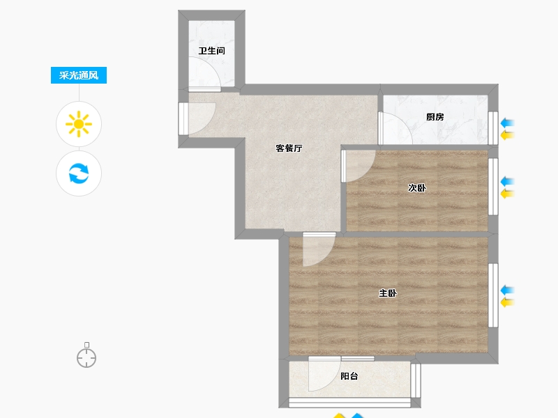 北京-北京市-罗庄东里-39.29-户型库-采光通风