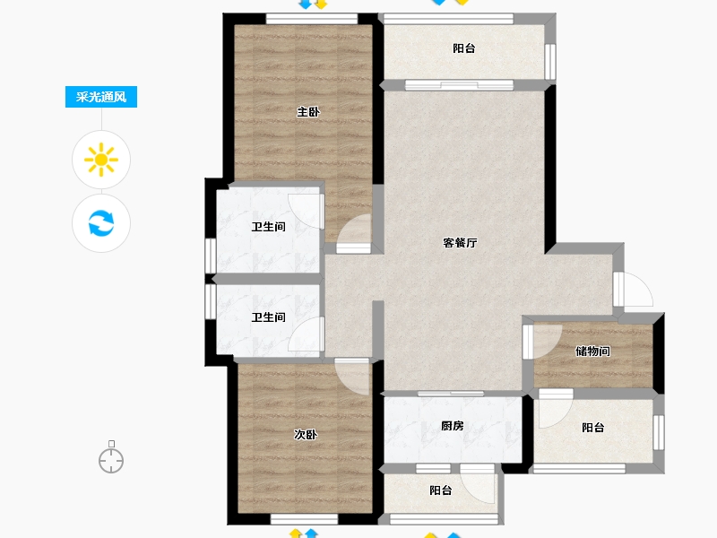 四川省-成都市-新景璟誉府-82.83-户型库-采光通风