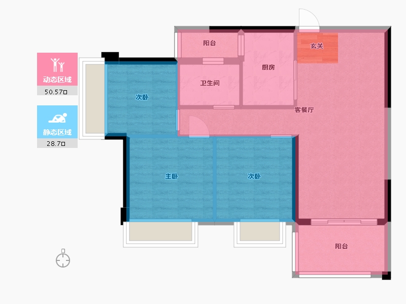 广东省-湛江市-万合隆广场-71.25-户型库-动静分区