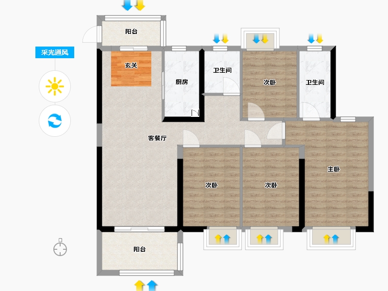 江西省-九江市-联发新旅・君悦江山-103.41-户型库-采光通风