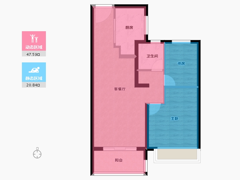 江苏省-南京市-保利观棠和府-60.94-户型库-动静分区