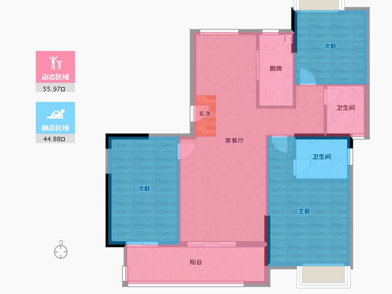 江西省-九江市-中辉御龙湾-91.20-户型库-动静分区