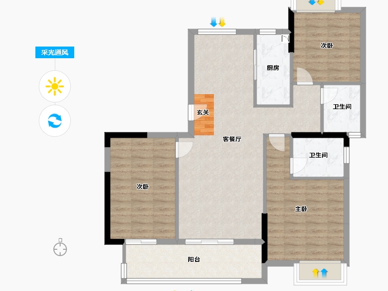 江西省-九江市-中辉御龙湾-91.20-户型库-采光通风