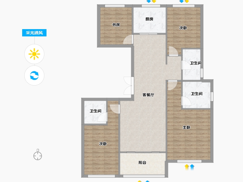 湖北省-武汉市-天铂-112.03-户型库-采光通风