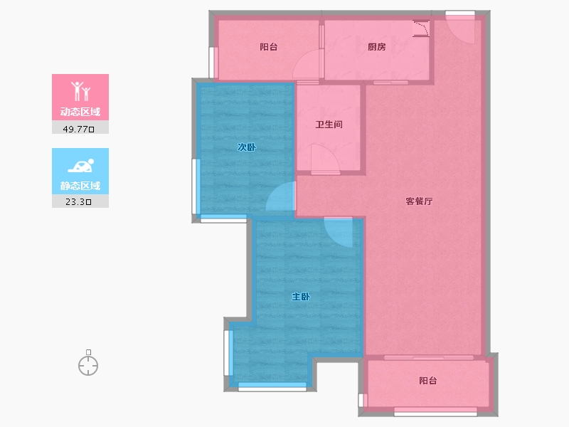 四川省-成都市-保利城三期-65.94-户型库-动静分区