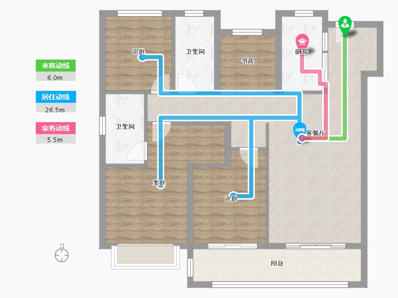 浙江省-温州市-万科星汇里-103.30-户型库-动静线