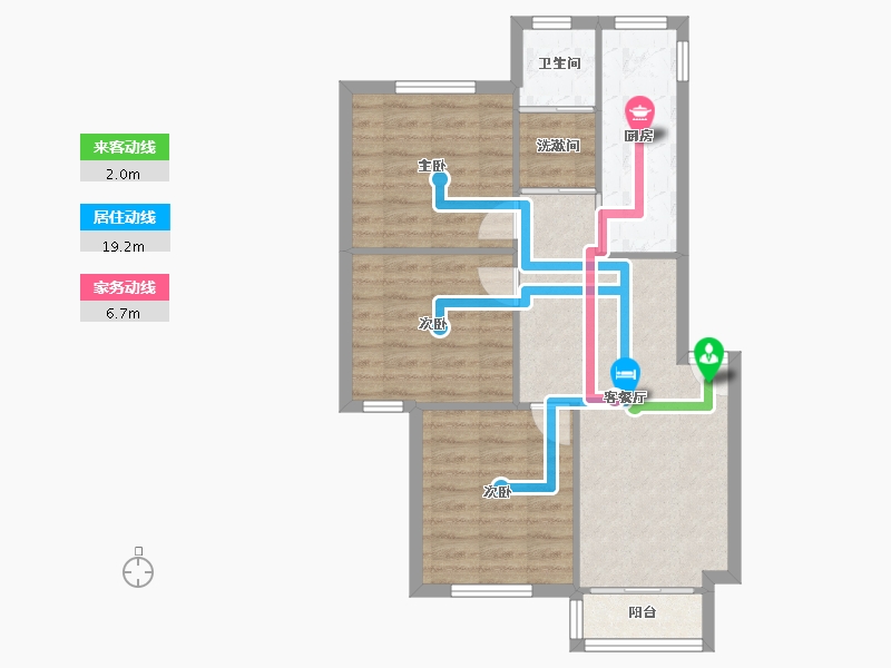 上海-上海市-兰花教师公寓-69.80-户型库-动静线