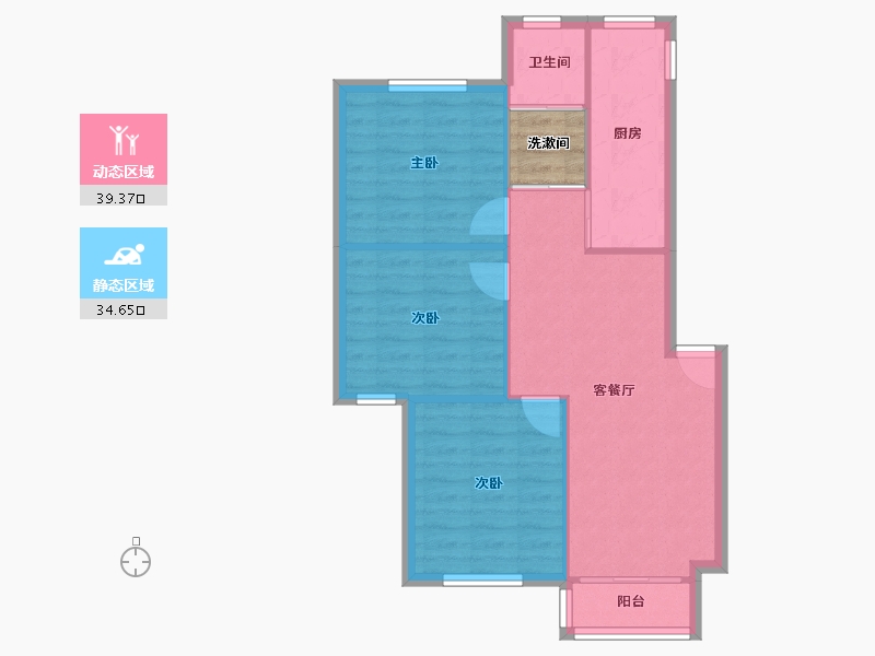 上海-上海市-兰花教师公寓-69.80-户型库-动静分区