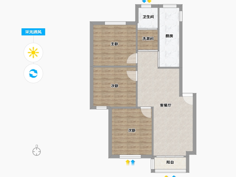 上海-上海市-兰花教师公寓-69.80-户型库-采光通风