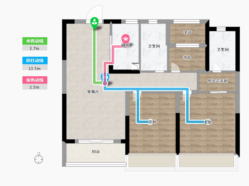 浙江省-温州市-招商德信博悦湾-76.80-户型库-动静线