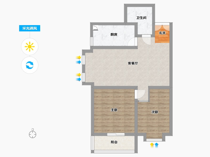 河北省-廊坊市-卓立金领域-67.84-户型库-采光通风