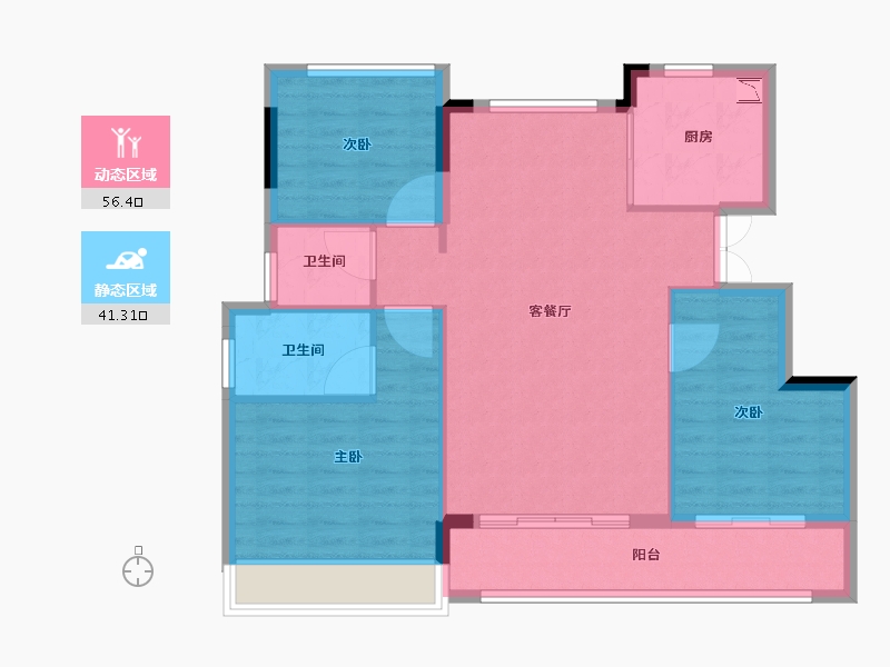 浙江省-温州市-华鸿大家御湖上品-88.80-户型库-动静分区