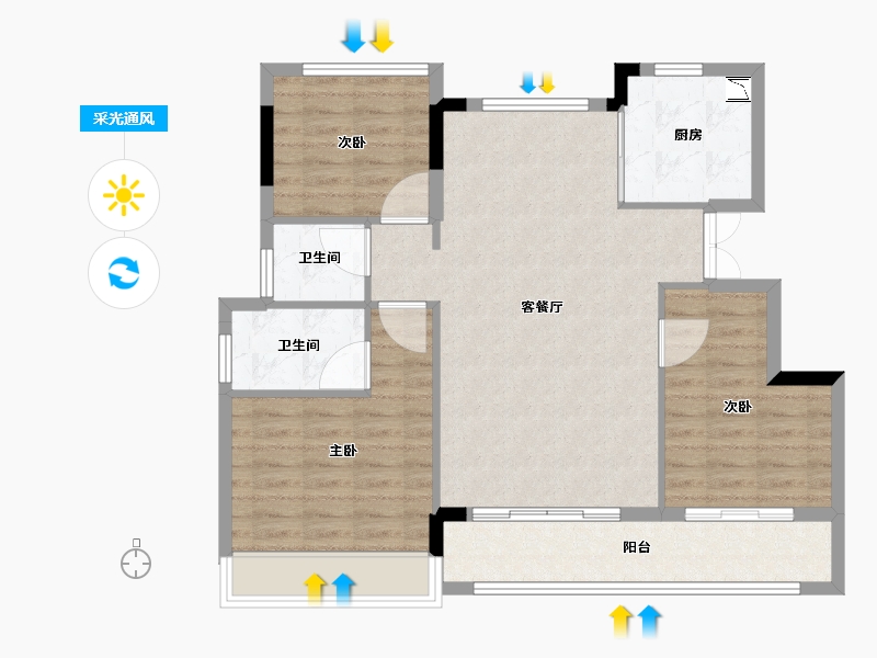 浙江省-温州市-华鸿大家御湖上品-88.80-户型库-采光通风