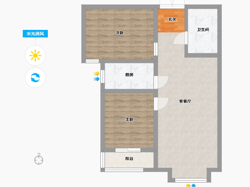 河北省-廊坊市-卓立金领域-64.72-户型库-采光通风