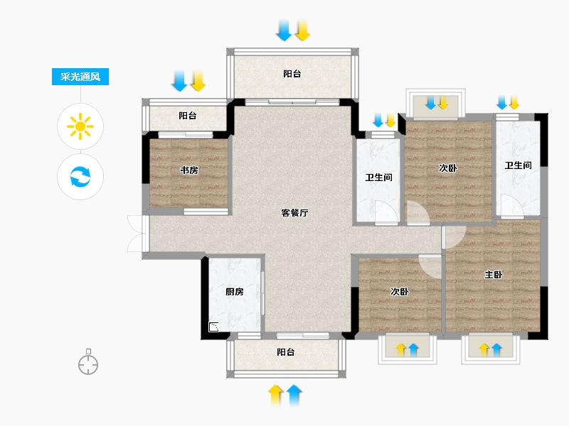 广西壮族自治区-南宁市-启迪亮2期科技公寓-98.23-户型库-采光通风