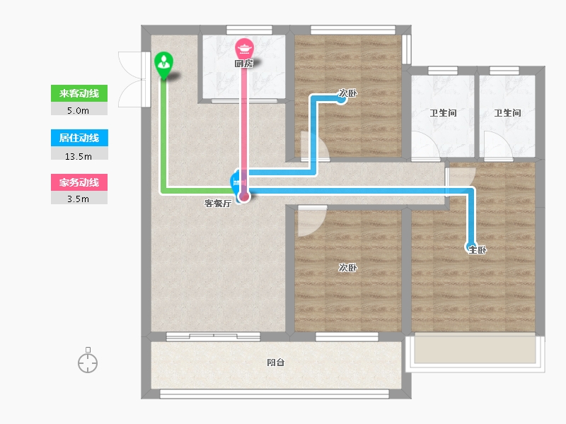 浙江省-温州市-国鸿大发清水湾-84.75-户型库-动静线