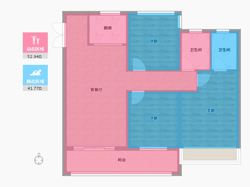 浙江省-温州市-国鸿大发清水湾-84.75-户型库-动静分区