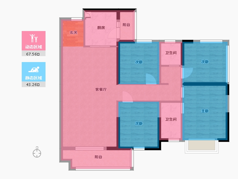 广西壮族自治区-钦州市-云星・钱隆天下-98.07-户型库-动静分区