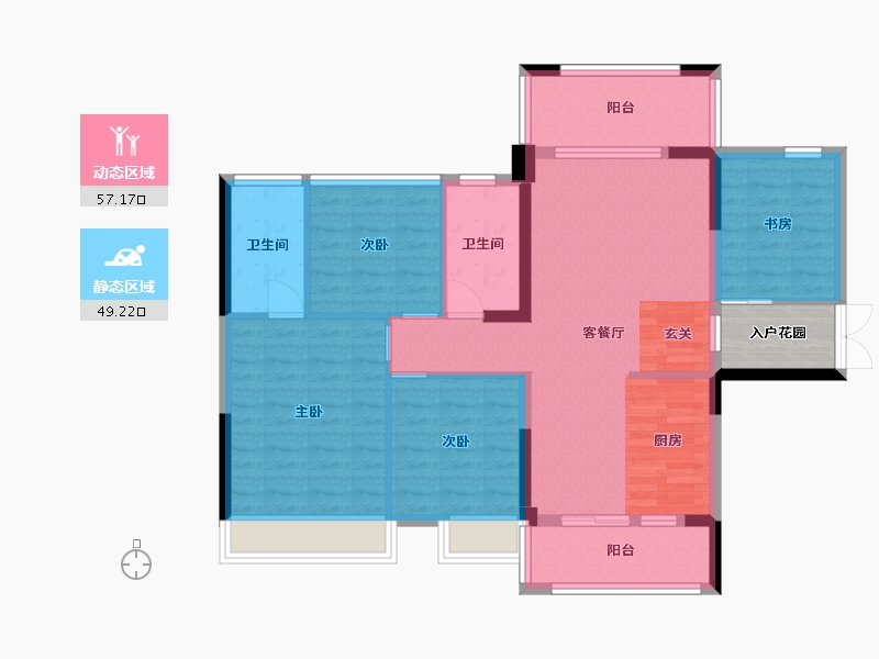 广西壮族自治区-钦州市-浦北晨华城市广场-99.52-户型库-动静分区