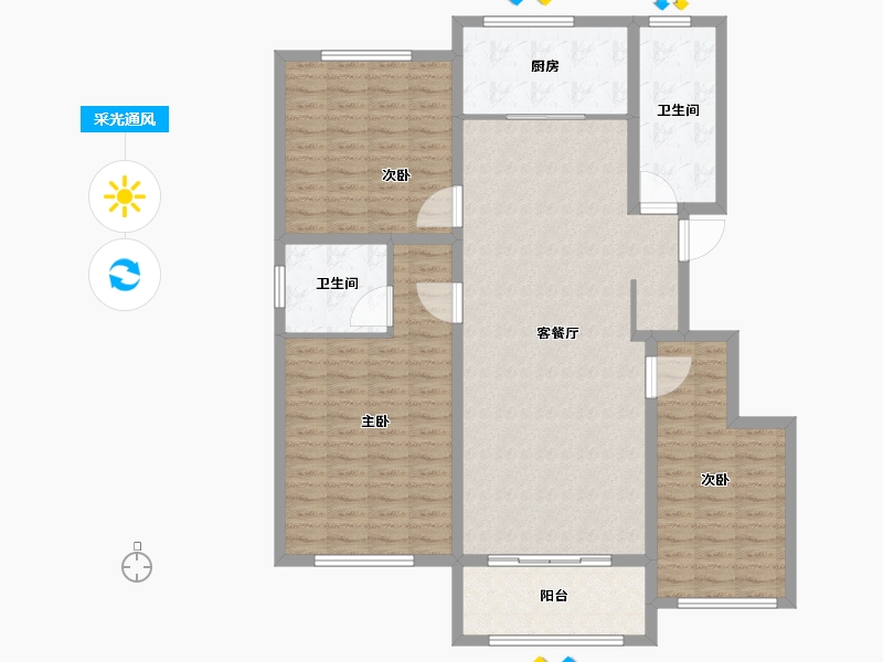 山东省-泰安市-东平康桥丹郡-129.01-户型库-采光通风