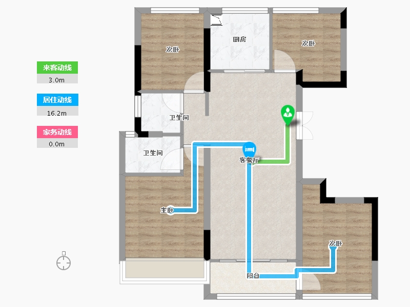 辽宁省-葫芦岛市-国鸿锦悦府-88.00-户型库-动静线