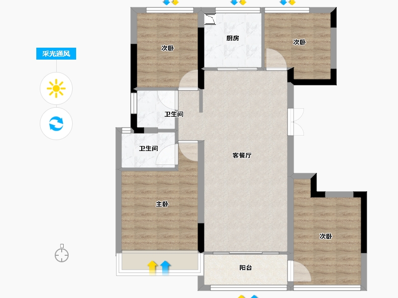 辽宁省-葫芦岛市-国鸿锦悦府-88.00-户型库-采光通风